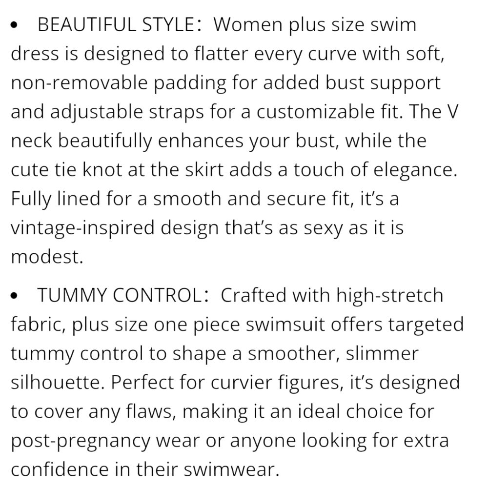 MFAVIP - 3X Elegant Black Women's Swim Dress - Picture 7 of 10